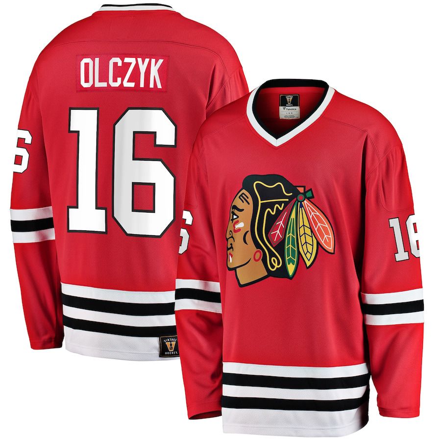 Men Chicago Blackhawks #16 Eddie Olczyk Fanatics Branded Red Premier Breakaway Retired Player NHL Jersey